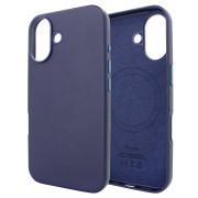 Чохол для iPhone 16 Leather Case PU with MagSafe - Midnight Blue
