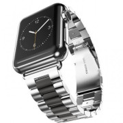Стальний ремінець Stainless Steel Braslet 3 Beads на Apple Watch (38mm, 40mm, 41mm, [42mm Series 10/11], Silver-Black)