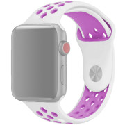 Ремінець силіконовий Nike Sport Band на Apple Watch 38mm, 40mm, 41mm, [42mm Series 10/11] - White-Purple