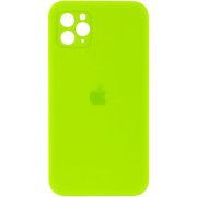 Чохол Silicone Case FULL CAMERA (square side) (на iPhone 11 Pro) (Party Green)