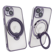 Чохол для iPhone 14 Clear Shining Holder with MagSafe Deep Purple