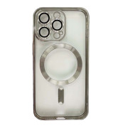 Чохол Shining with MagSafe на iPhone 12 Pro Max із захисними лінзами на камеру Silver