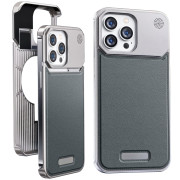 Чохол Aluminium with Leather MagSafe Case (iPhone 14 Pro, Gray)