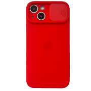 Чохол для iPhone 14 Silicone with Logo Hide Camera Red