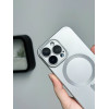 Чохол матовий Matte Silicone with MagSafe для iPhone 13 Pro Max із захисними лінзами на камеру Silver