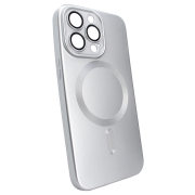 Чохол матовий Matte Silicone with MagSafe для iPhone 13 Pro Max із захисними лінзами на камеру Silver