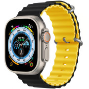 Ремінець для Apple Watch Ocean Band (42mm, 44mm, 45mm, 46mm, 49mm, Black-Yellow)