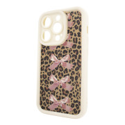 Чохол для iPhone 15 Pro Max – Pretty Things "Leopard & Bows – White"