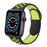 Ремінець силіконовий Nike Sport Band на Apple Watch 42mm | 44mm | 45mm | 46mm | 49mm Black-Green