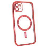 Чохол Shining with MagSafe на iPhone 12 із захисними лінзами на камеру Red