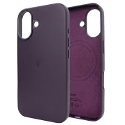 Чохол Leather Case PU with MagSafe (iPhone 16, Dark Cherry)