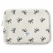 Plush Bowknot Sleeve "Life HoHo" (15.4-16.2) - White