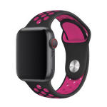 Ремінець силіконовий Nike Sport Band на Apple Watch 42mm | 44mm | 45mm | 46mm | 49mm Black-Pink