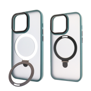 Чохол Matt Guard MagSafe Ring на iPhone 14 Pro з підставкою Dark Green