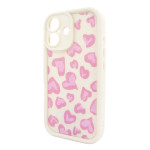 Чохол для iPhone 16 – Pretty Things "Pink Hearts – White"