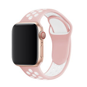 Ремінець силіконовий Nike Sport Band на Apple Watch 42mm | 44mm | 45mm | 46mm | 49mm Pink-White