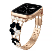 Ремінець Flower Steel Band для Apple Watch 38mm, 40mm, 41mm, [42mm Series 10/11] - Rose Gold - Black