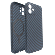 Чохол для iPhone 12 PC Carbon with MagSafe Navy Blue