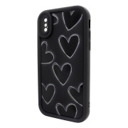 Чохол для iPhone X/XS – Pretty Things "Black Hearts – Black"