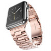 Стальний ремінець Stainless Steel Braslet 3 Beads на Apple Watch (42mm, 44mm, 45mm, 46mm, 49mm Rose Gold)