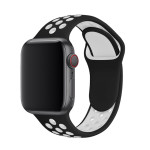 Ремінець силіконовий Nike Sport Band на Apple Watch 42mm | 44mm | 45mm | 46mm | 49mm Black-White