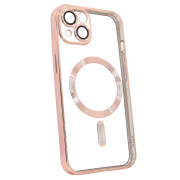 Чохол для iPhone 15 Shining with MagSafe із захисними ліназми на камеру Rose Gold