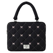 Puffy Bows Shoulder Bag "Life HoHo" (13-15) - Black