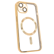 Чохол для iPhone 15 Shining with MagSafe із захисними ліназми на камеру Gold