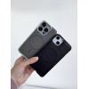 Чохол для iPhone 15 Pro Max Metal Bumpers PU Leather Case with MagSafe - Black