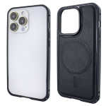 Чохол для iPhone 15 Pro Max Metal Bumpers PU Leather Case with MagSafe - Black Чохол для iPhone 15 Pro Max Metal Bumpers PU Leather Case with MagSafe - Black