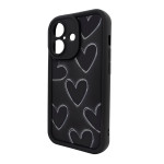 Чохол для iPhone 16 – Pretty Things "Black Hearts – Black"