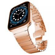 Ремінець стальний Stainless Steel Link на Apple Watch (42mm, 44mm, 45mm, 46mm, 49mm Rose Gold)