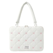 Puffy Bows Shoulder Bag "Life HoHo" (13-15) - White