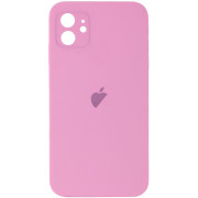 Чохол Silicone Case FULL CAMERA (square side) (на iPhone 11) (Light Pink)