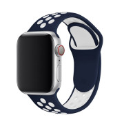 Ремінець силіконовий Nike Sport Band на Apple Watch 42mm | 44mm | 45mm | 46mm | 49mm Blue-White