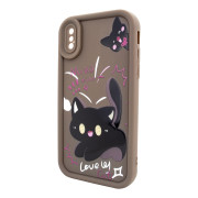 Чохол для iPhone X/XS – Pretty Things "Kitties – Brown"