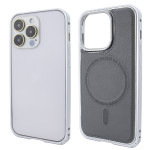 Чохол для iPhone 15 Pro Max Metal Bumpers PU Leather Case with MagSafe - Gray Чохол для iPhone 15 Pro Max Metal Bumpers PU Leather Case with MagSafe - Gray