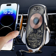 Бездротовий тримач зарядка - V6 Car Wireless Charger (Silver)