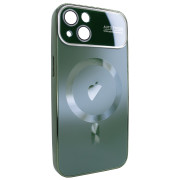 Чохол для iPhone 14 матовий NEW PC Slim with MagSafe case із захистом камери Dark Green