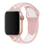 Ремінець силіконовий Silicone Band Nike (38/40/41/[42mm Series 11/10], Pink Sand-White)