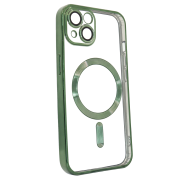 Чохол для iPhone 15 Shining with MagSafe із захисними ліназми на камеру Dark Green