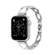 Ремінець для Apple Watch 38mm, 40mm, 41mm, [42mm Series 10/11] - металевий Fashion Lady Band Silver-White