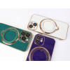 Чохол для iPhone 12 Holder Glitter Shining Сase with MagSafe з підставкою та захисними лінзами на камеру Green