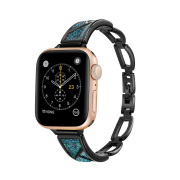 Ремінець для Apple Watch 42mm | 44mm | 45mm | 46mm | 49mm металевий Fashion Lady Band Black-Green
