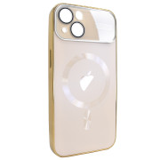 Чохол для iPhone 14 матовий NEW PC Slim with MagSafe case із захистом камери Gold