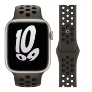 Ремінець силіконовий Nike Sport Band на Apple Watch 42mm | 44mm | 45mm | 46mm | 49mm Khaki-Black
