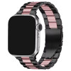 Стальний ремінець Stainless Steel Braslet 3 Beads на Apple Watch (42mm, 44mm, 45mm, 46mm, 49mm Black-Rose Pink)