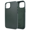 Чохол для iPhone 14 Leather Case PU with Magsafe Fir Green