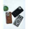 Чохол для iPhone 14 Pro Max Metal Bumpers Suede Case with MagSafe Stand - Black