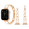 Ремінець для Apple Watch 42mm | 44mm | 45mm | 46mm | 49mm металевий Fashion Lady Band Rose Gold - White